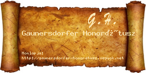 Gaunersdorfer Honorátusz névjegykártya