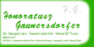 honoratusz gaunersdorfer business card